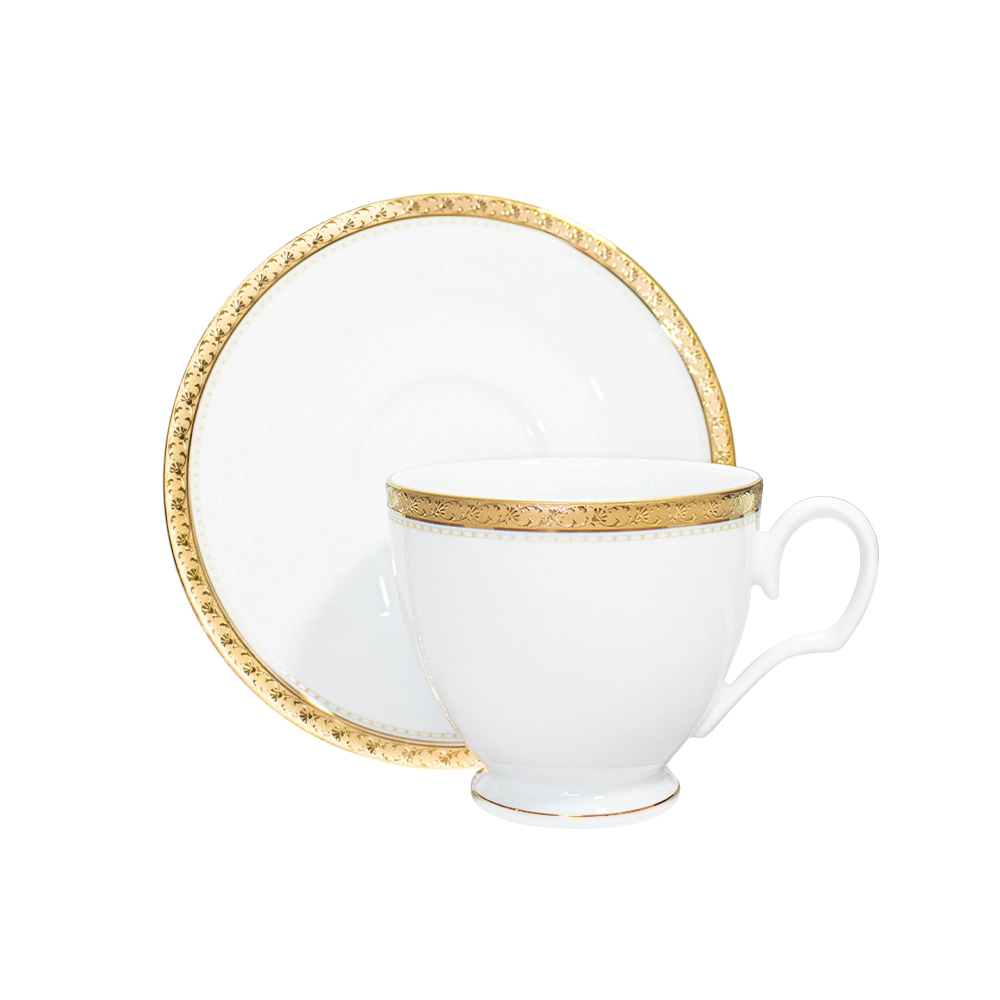 Jogo de Xícaras Para Chá Com Pires Noritake Charlotta Gold - 6 Peças Jogo de Xícaras Para Chá Com Pires Noritake Charlotta Gold - 6 Peças