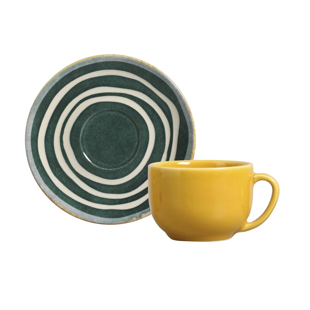 Jogo de Xícaras Para Chá Com Pires Porto Brasil Siracusa 260 Ml - 6 Peças Jogo de Xícaras Para Chá Com Pires Porto Brasil Siracusa 260 Ml - 6 Peças