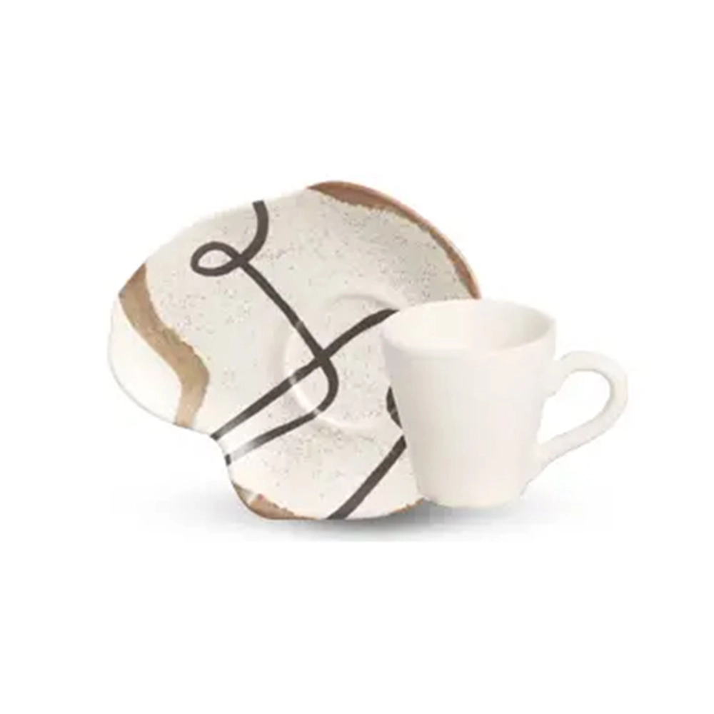 Jogo de Xícaras Para Chá Com Pires Scalla Strip - 6 Peças Jogo de Xícaras Para Chá Com Pires Scalla Strip - 6 Peças