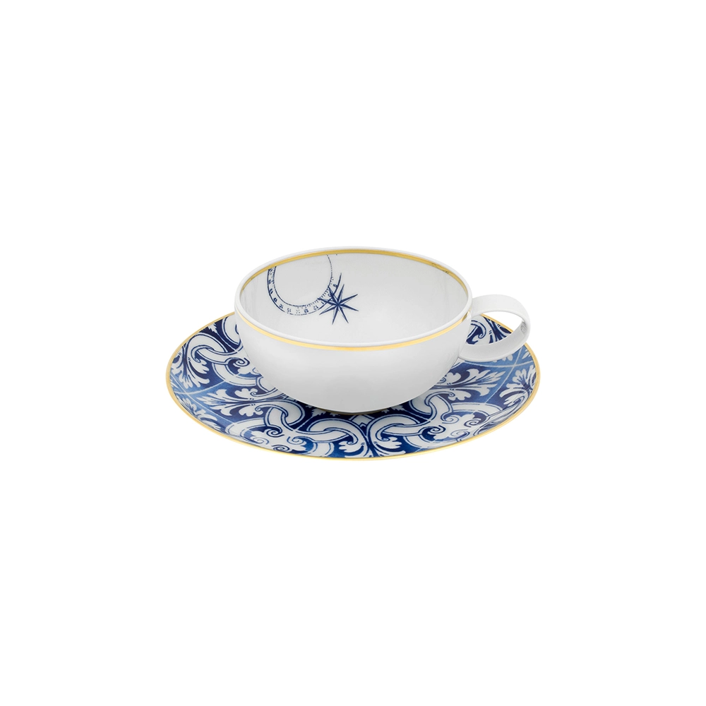 Jogo de Xícaras Para Chá Com Pires Vista Alegre Transatlântica 251 Ml - 4 Peças Jogo de Xícaras Para Chá Com Pires Vista Alegre Transatlântica 251 Ml - 4 Peças