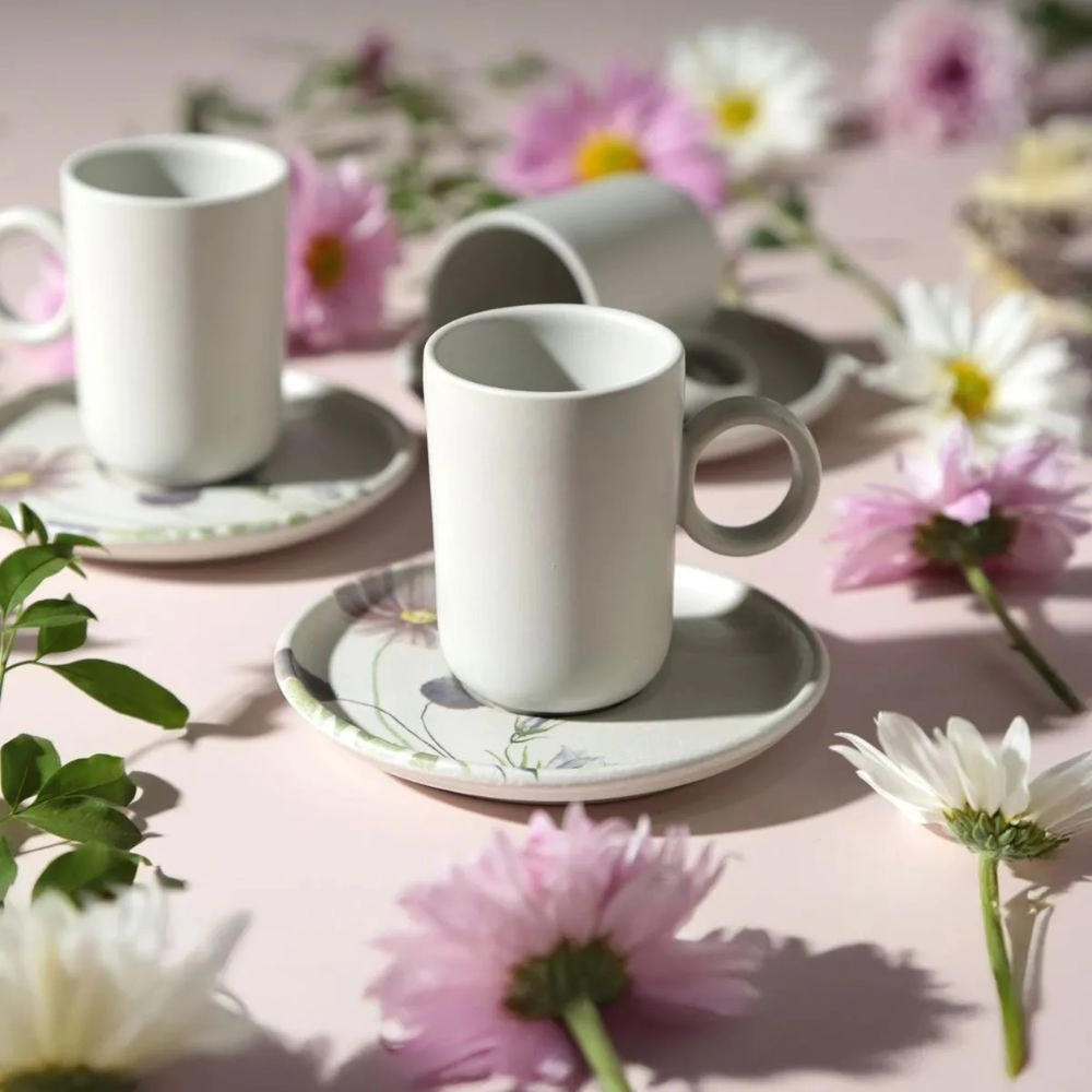 Jogo de Xicaras de Cafe Porto Brasil Basic Bloom - 6 Pecas Jogo de Xicaras de Cafe Porto Brasil Basic Bloom - 6 Pecas