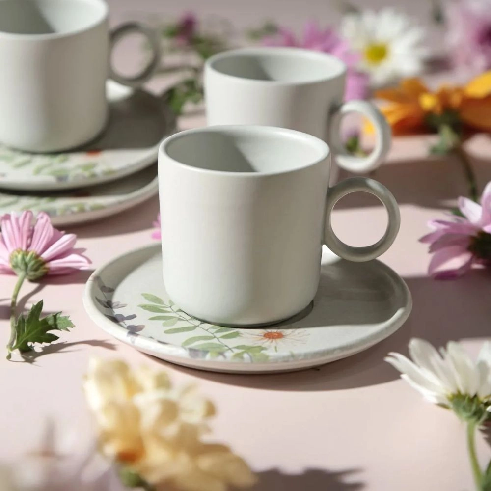 Jogo de Xicaras de Cha Porto Brasil Basic Bloom - 6 Pecas Jogo de Xicaras de Cha Porto Brasil Basic Bloom - 6 Pecas