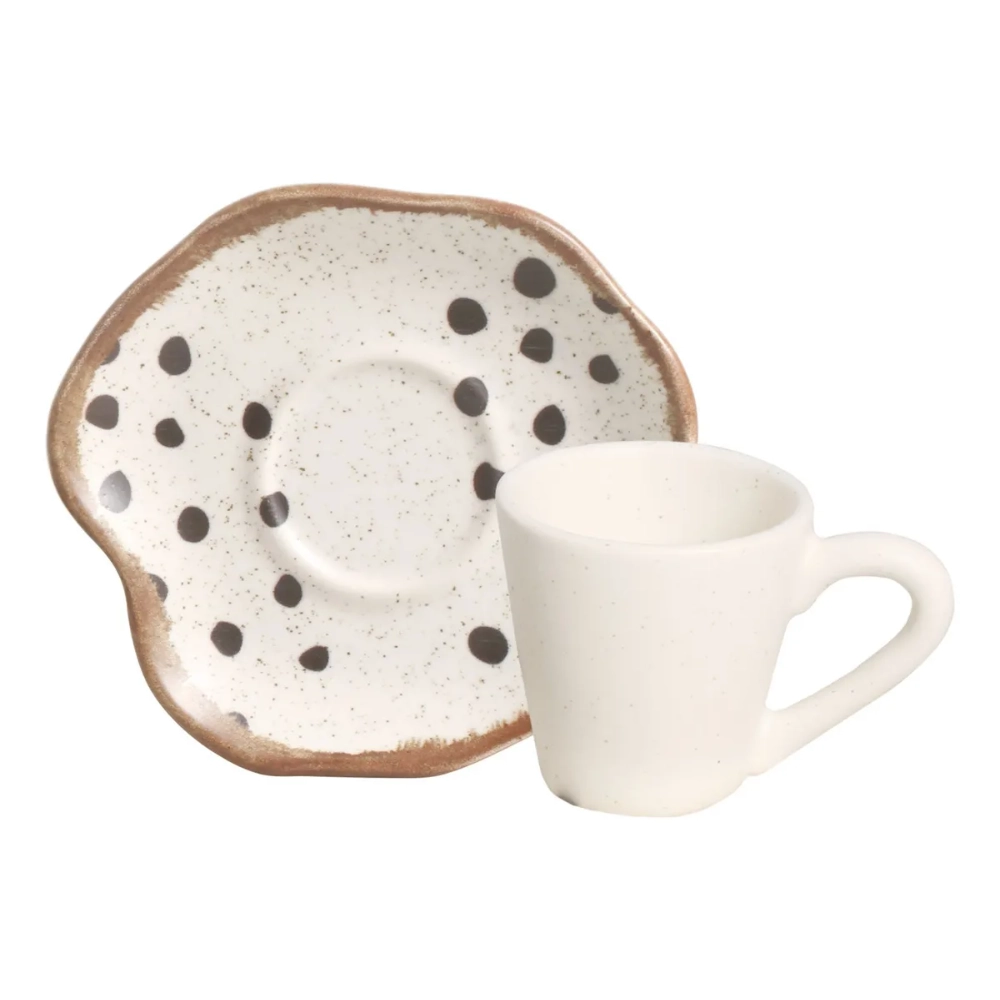 Jogo de Xícaras Para Café Com Pires Scalla Strip - 6 Peças Jogo de Xícaras Para Café Com Pires Scalla Strip - 6 Peças