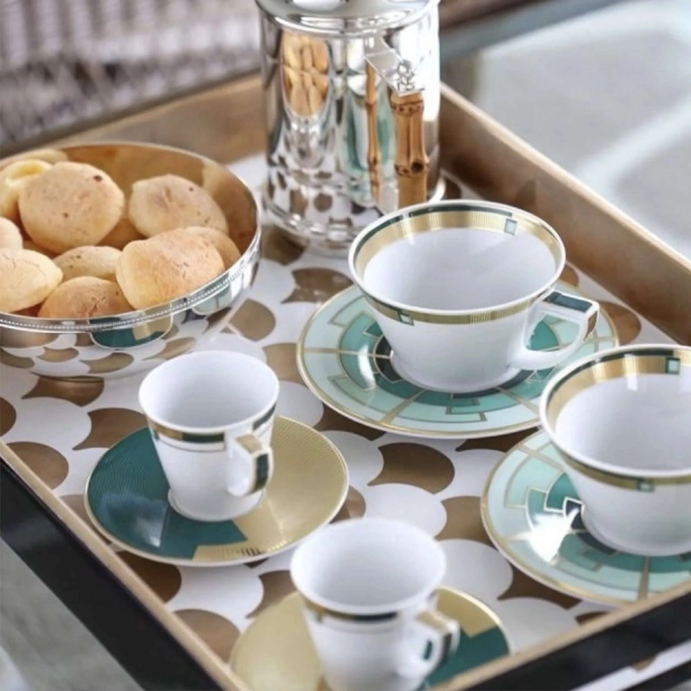 Jogo de Xicaras Para Cafe Com Pires Vista Alegre Emerald 93 Ml 4 Pecas Jogo de Xicaras Para Cafe Com Pires Vista Alegre Emerald 93 Ml 4 Pecas