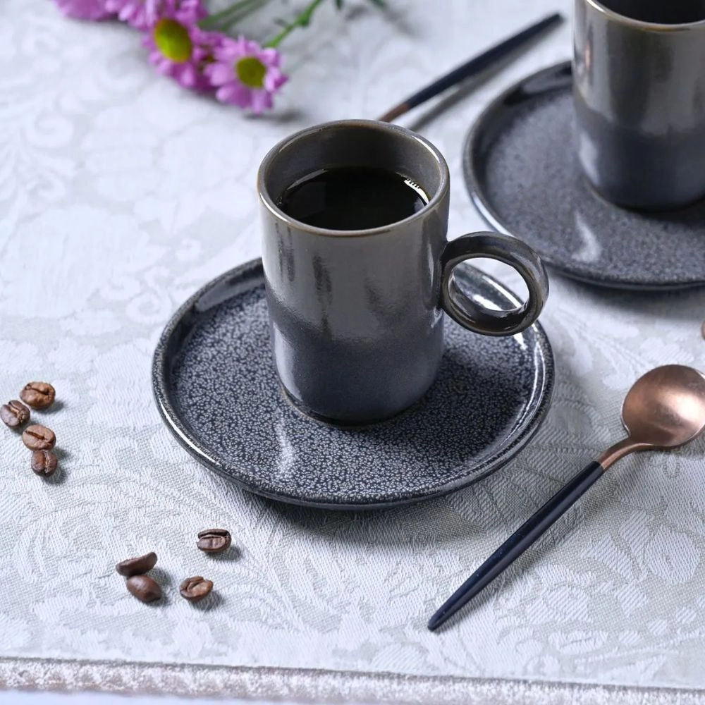 Jogo de Xicaras Para Cafe Porto Brasil Basic Dove - 6 Pecas