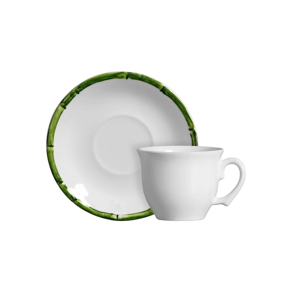 Jogo de Xicaras Para Cha Com Pires Scalla Bambu Verde 200 Ml - 6 Pecas Jogo de Xicaras Para Cha Com Pires Scalla Bambu Verde 200 Ml - 6 Pecas