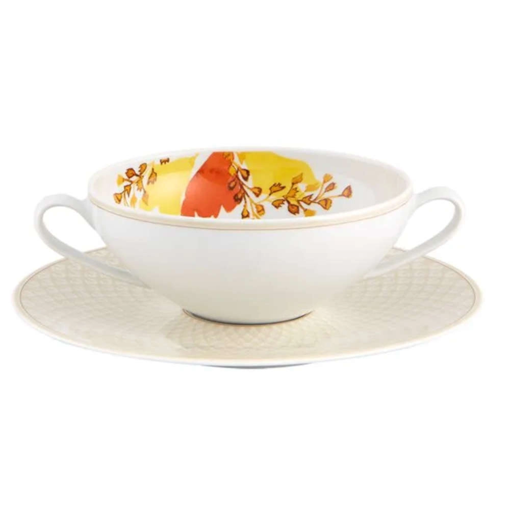 Jogo de Xicaras Para Consome Com Pires Vista Alegre Papaveri - 2 Pecas Jogo de Xicaras Para Consome Com Pires Vista Alegre Papaveri - 2 Pecas