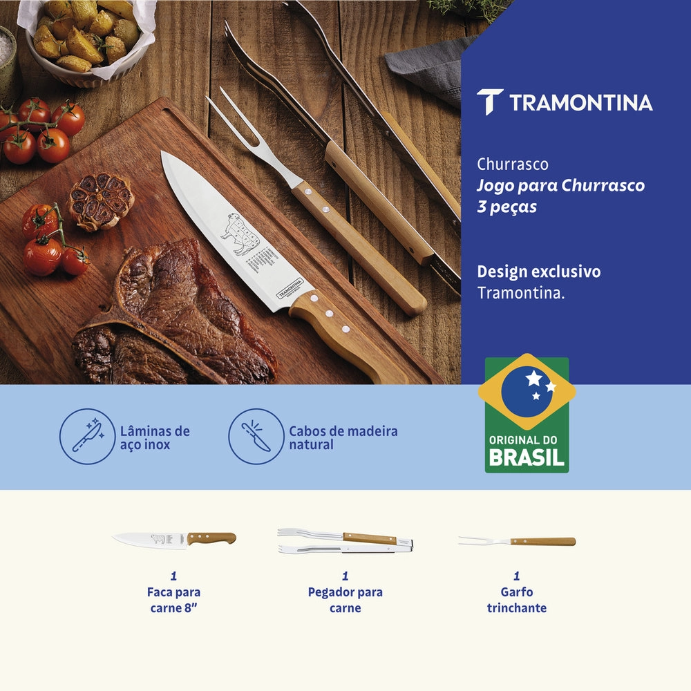 Jogo Para Churrasco Tramontina - 3 Pecas