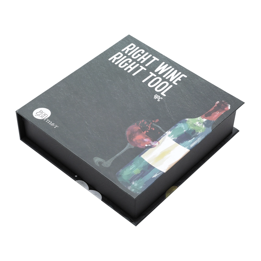 Jogo Para Vinho Com Caixa Bon Gourmet - 4 Peças Jogo Para Vinho Com Caixa Bon Gourmet - 4 Peças