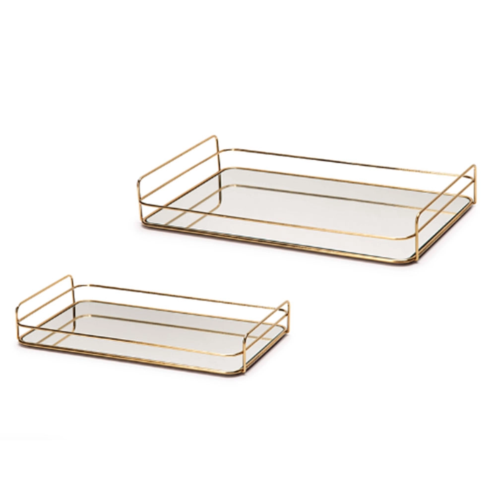 Kit de Bandejas Mart Com Espelho - 2 Peças Kit de Bandejas Mart Com Espelho - 2 Peças