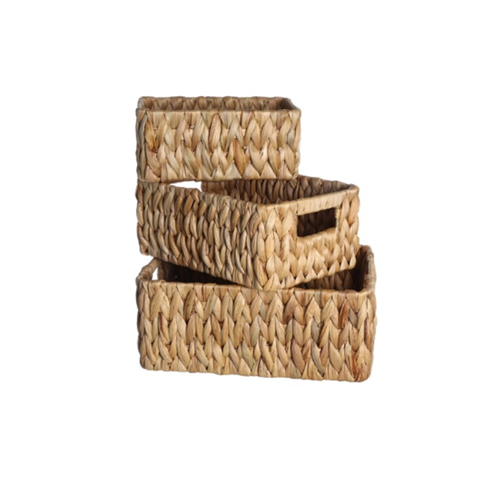 Kit de Cestos Organizadores Com Alças Oikos Fibra Natural - 3 Peças