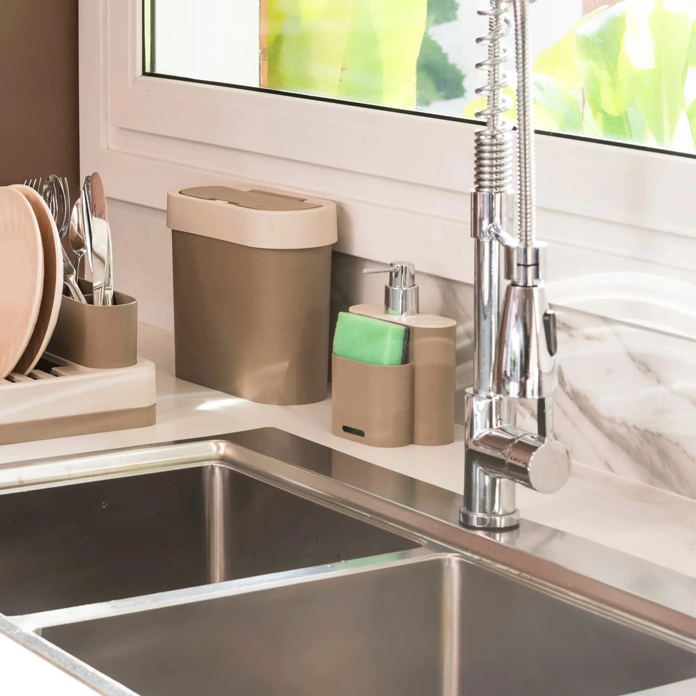 Lixeira Automatica Coza Flat Cinza 2,8 Litros Lixeira Automatica Coza Flat Cinza 2,8 Litros