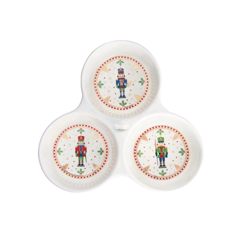 Porta Aperitivo Com 3 Bowls Easy Life Nutcrackers 20,5 X 17 Cm