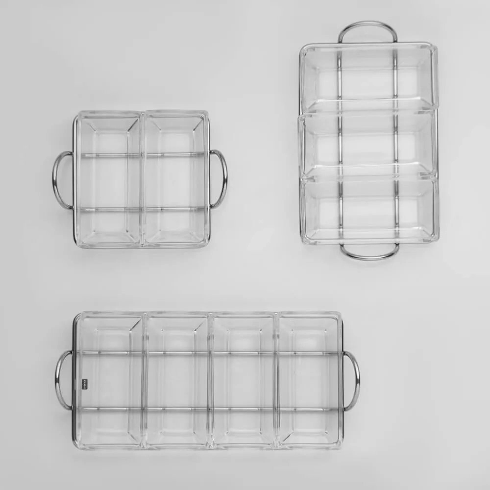 Porta Aperitivo Duplo Riva Lucca Aco Inox 16 X 13 X 4,5 Cm