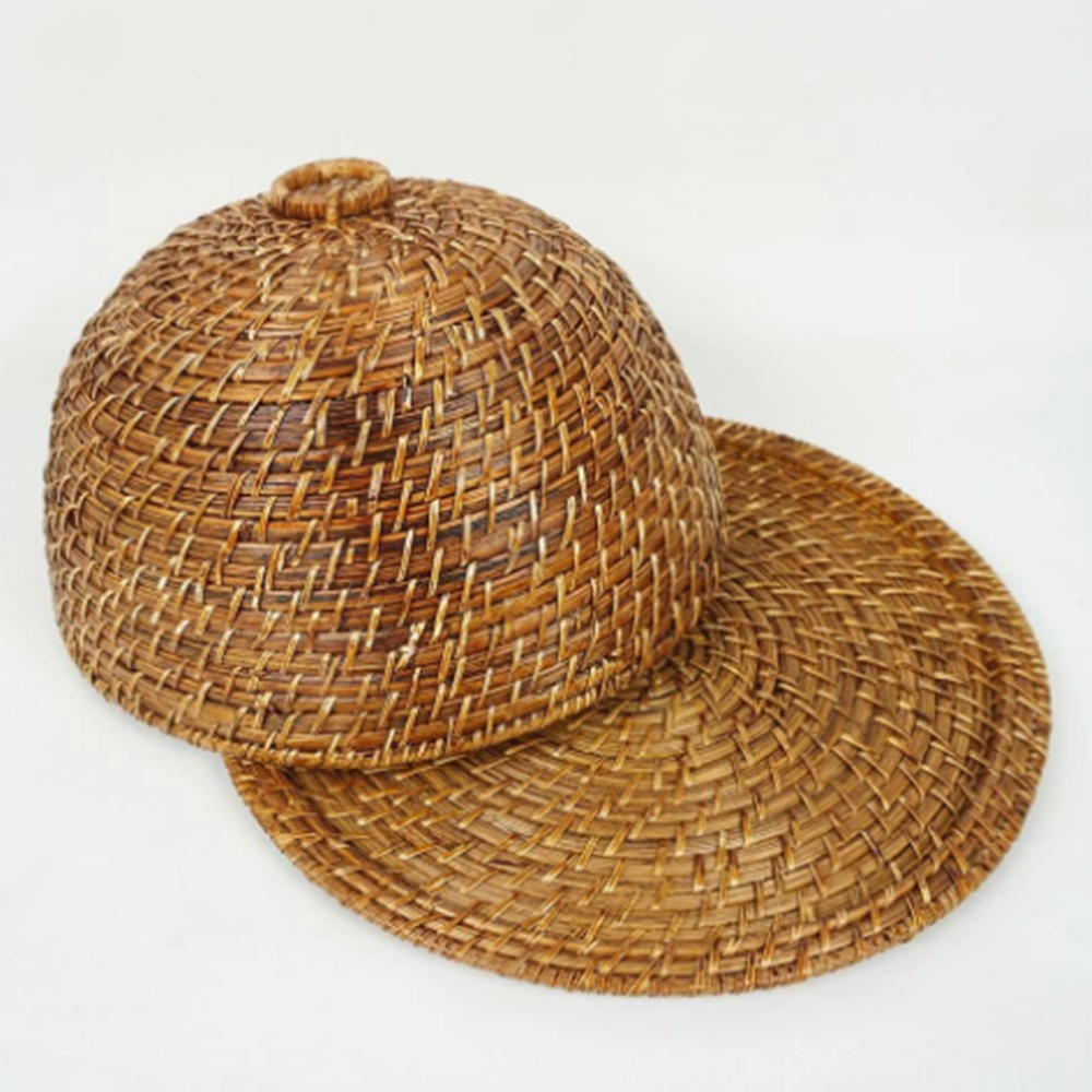 Porta Bolo Com Tampa Alta Hudson Home Rattan 18 X 35 Cm