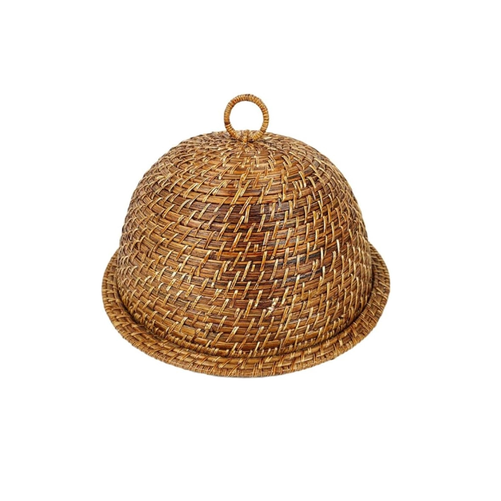 Porta Bolo Com Tampa Alta Hudson Home Rattan 18 X 35 Cm