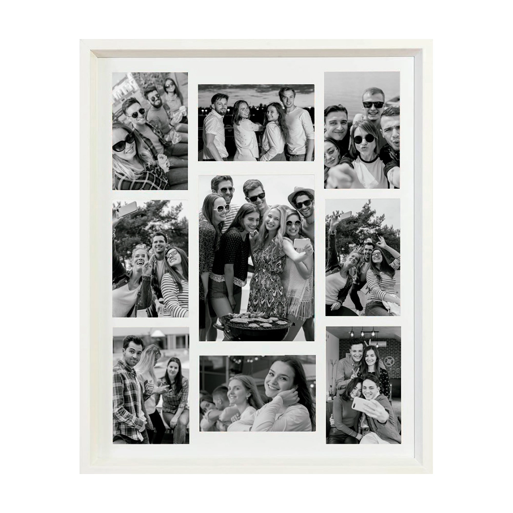 Porta Retrato de Parede Infinity Molduras Happy Wall - 9 Fotos Porta Retrato de Parede Infinity Molduras Happy Wall - 9 Fotos