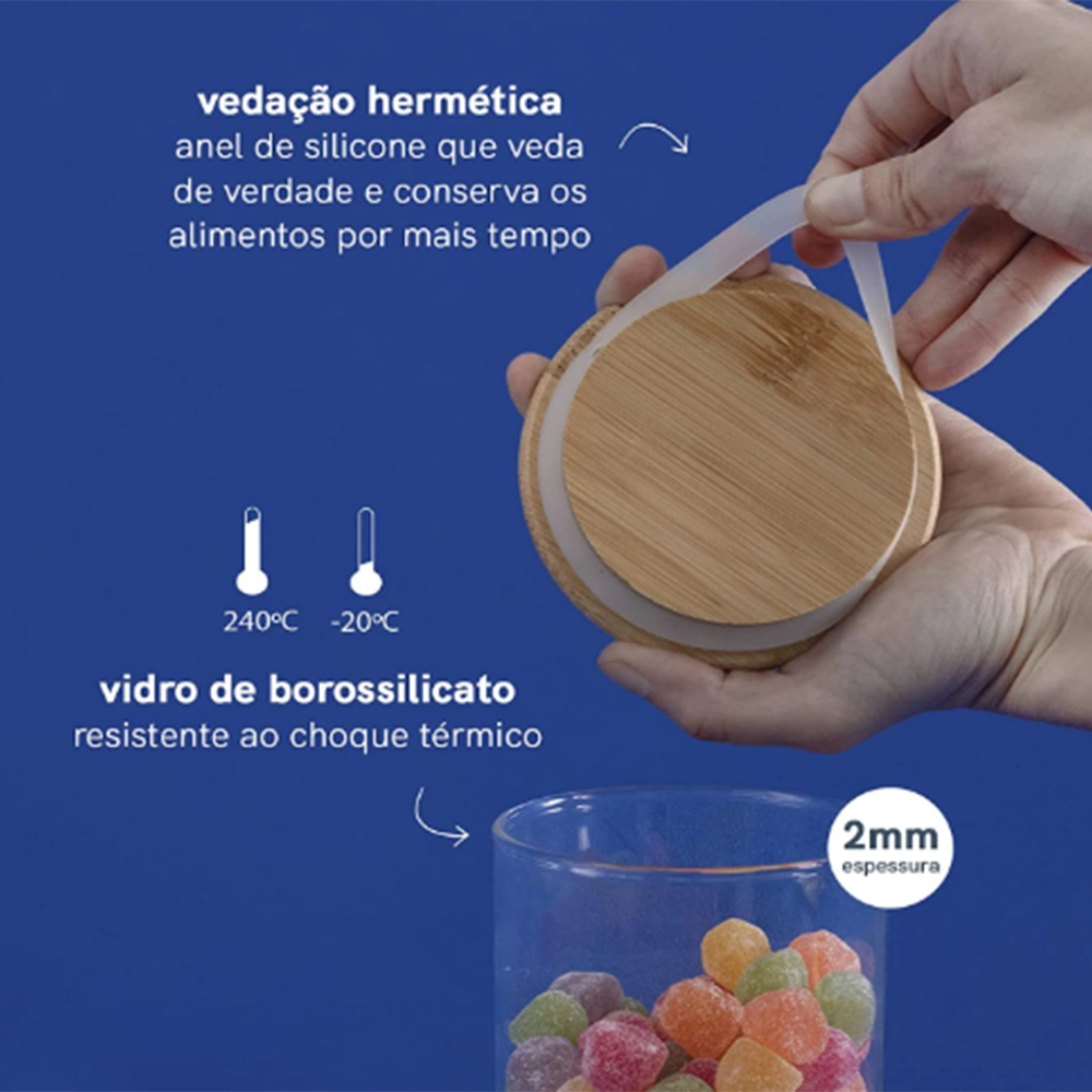 Pote Para Mantimentos Empilhável Redondo Com Tampa Oikos Bambu 400 Ml Pote Para Mantimentos Empilhável Redondo Com Tampa Oikos Bambu 400 Ml