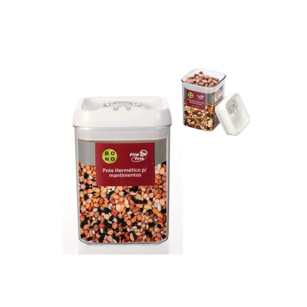 Pote Para Mantimentos Hermético Quadrado Bono Home Flip Tite 800 Ml Pote Para Mantimentos Hermético Quadrado Bono Home Flip Tite 800 Ml