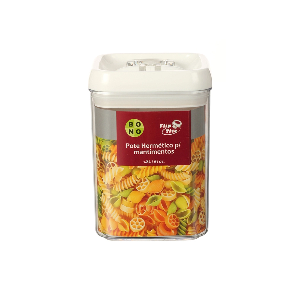 Pote Para Mantimentos Hermetico Bono Home de Acrilico Flip Tite 1,8 Litros Pote Para Mantimentos Hermetico Bono Home de Acrilico Flip Tite 1,8 Litros