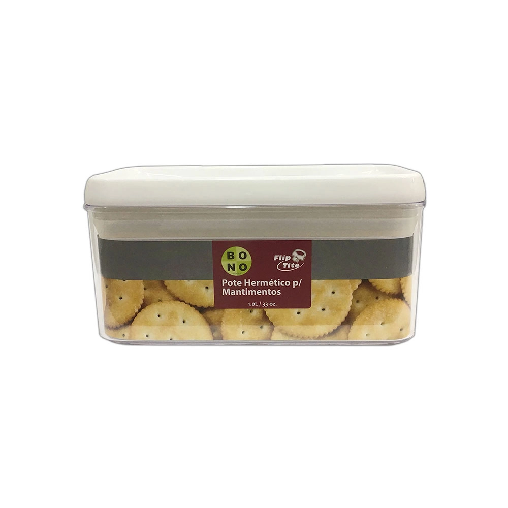 Pote Para Mantimentos Hermetico Retangular Bono Home Flip Tite 1 Litro Pote Para Mantimentos Hermetico Retangular Bono Home Flip Tite 1 Litro