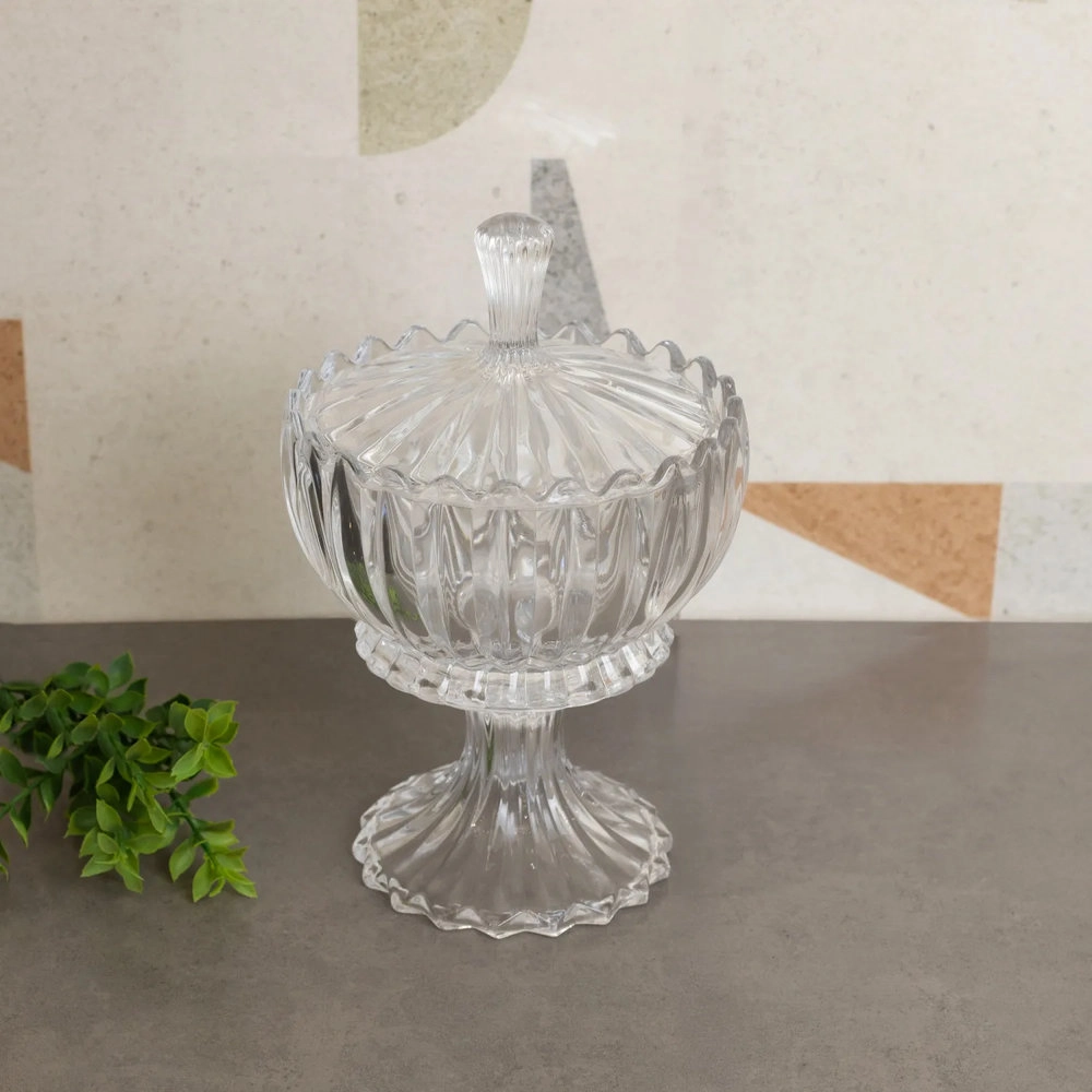 Potiche Decorativo Cristal Com Pe Geneva 16,5 X 24,5 Cm - Wolff Potiche Decorativo Cristal Com Pe Geneva 16,5 X 24,5 Cm - Wolff