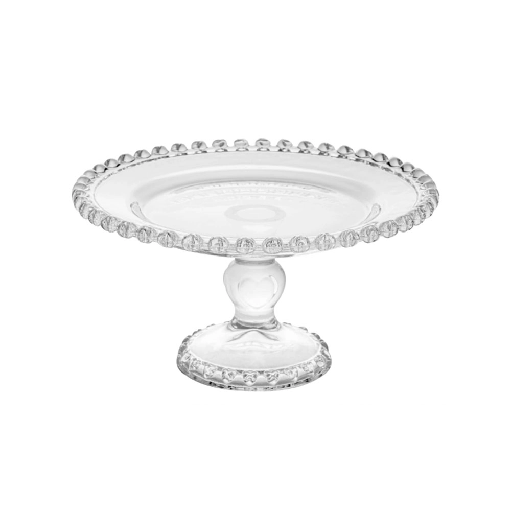 Prato Para Bolo Com Pe Lyor Coracao