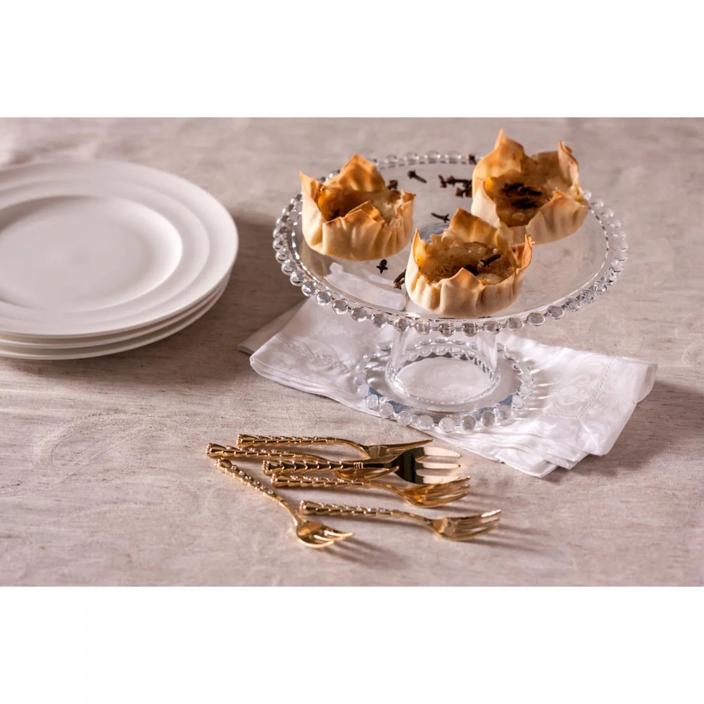 Prato Para Bolo Com Pe Wolff Pearl 31 X 11 Cm Prato Para Bolo Com Pe Wolff Pearl 31 X 11 Cm