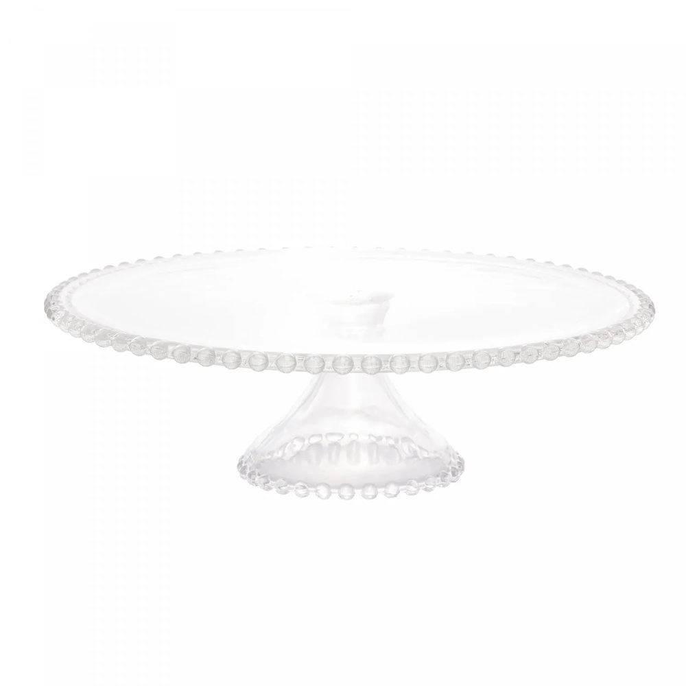 Prato Para Bolo Com Pe Wolff Pearl 31 X 11 Cm