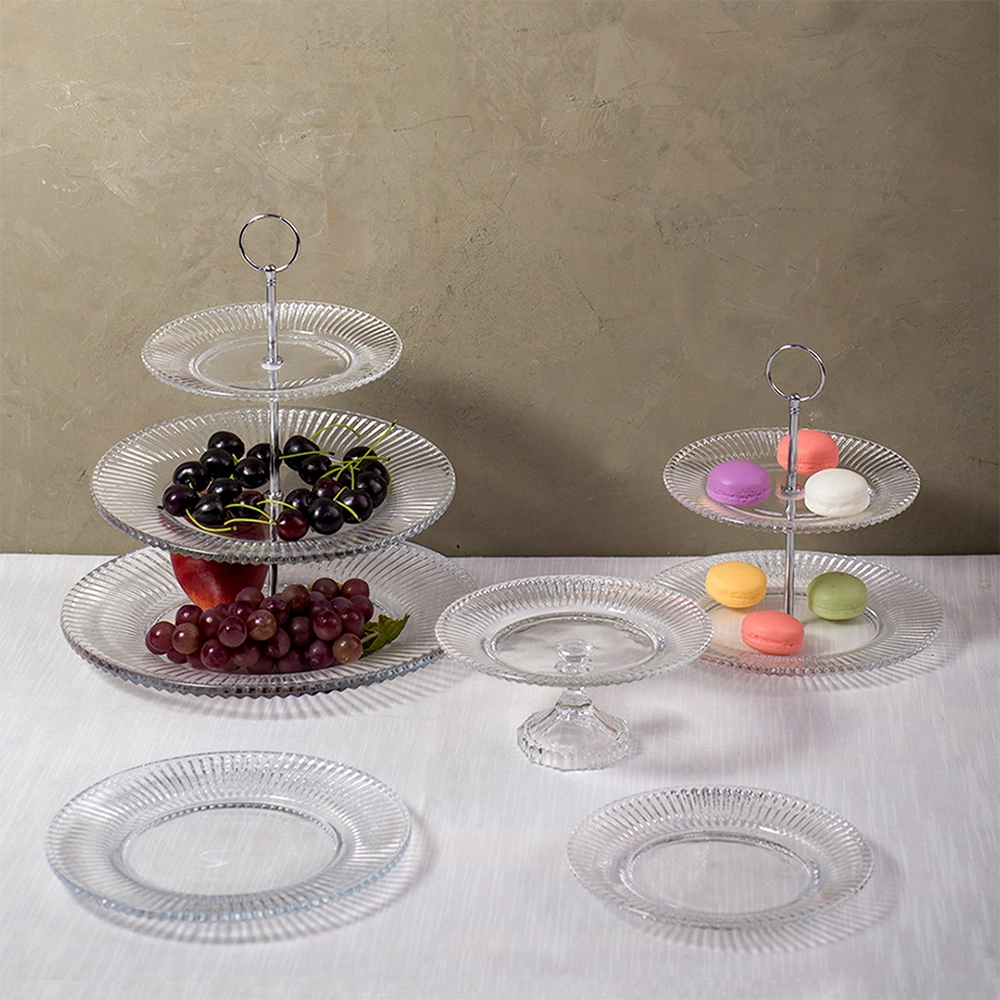 Prato Para Doces 2 Andares Lyor Renaissance 18,5 X 22,5 Cm e 24 Cm Prato Para Doces 2 Andares Lyor Renaissance 18,5 X 22,5 Cm e 24 Cm