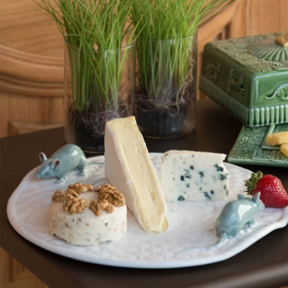 Prato Para Queijo Com Ratos Bordallo Pinheiro 5 X 31,5 Cm Prato Para Queijo Com Ratos Bordallo Pinheiro 5 X 31,5 Cm