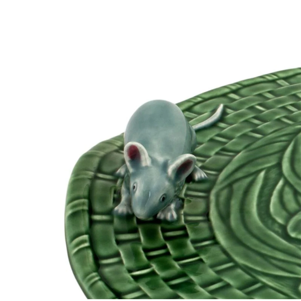 Prato Para Queijo Lírios Com Ratos Bordallo Pinheiro 5 X 31,5 Cm Prato Para Queijo Lírios Com Ratos Bordallo Pinheiro 5 X 31,5 Cm