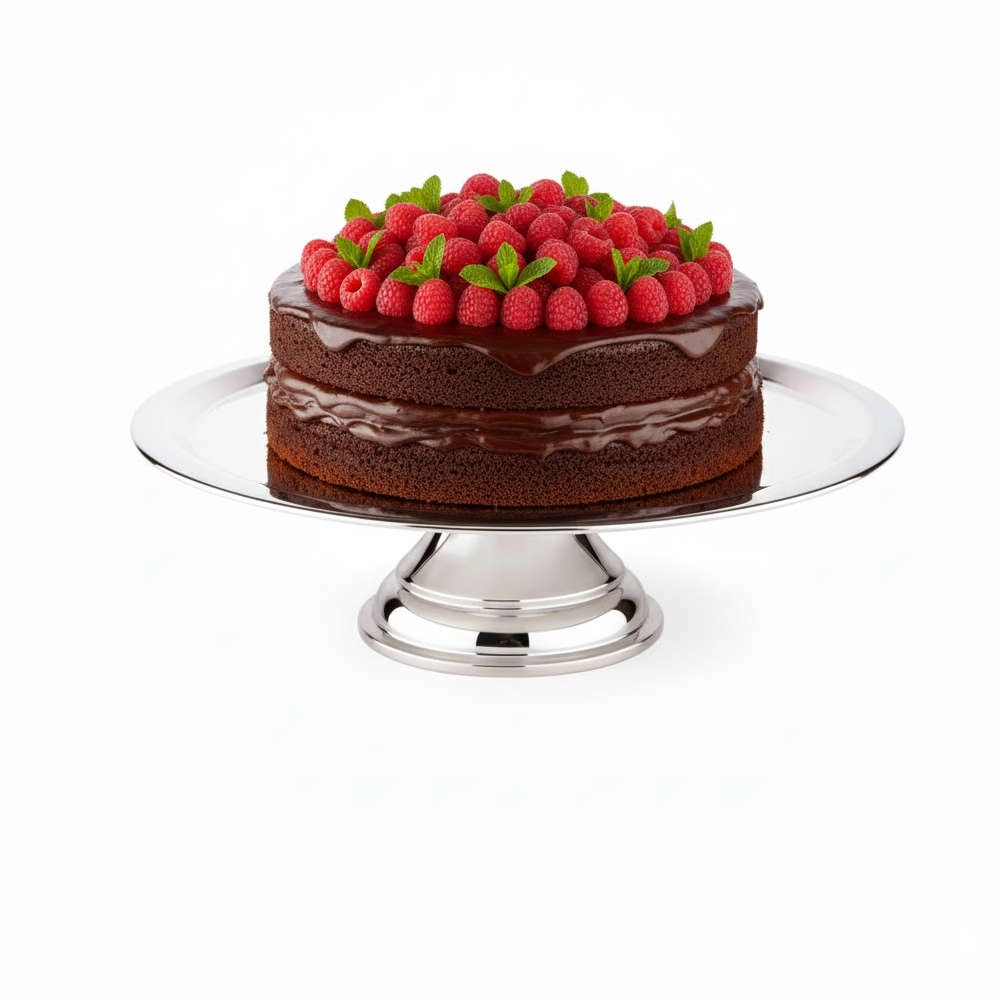 Prato Para Torta Com Pe Silverlux