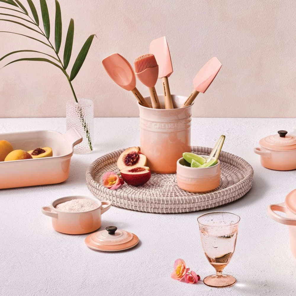 Set 3 Espátulas e 1 Pincel Craft Com Porta Utensílios Clássico Le Creuset