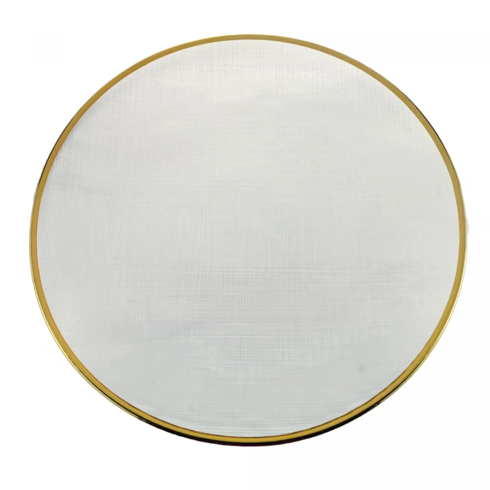 Sousplat Wolff Linen Com Borda Dourada 33 Cm - Cada Sousplat Wolff Linen Com Borda Dourada 33 Cm - Cada