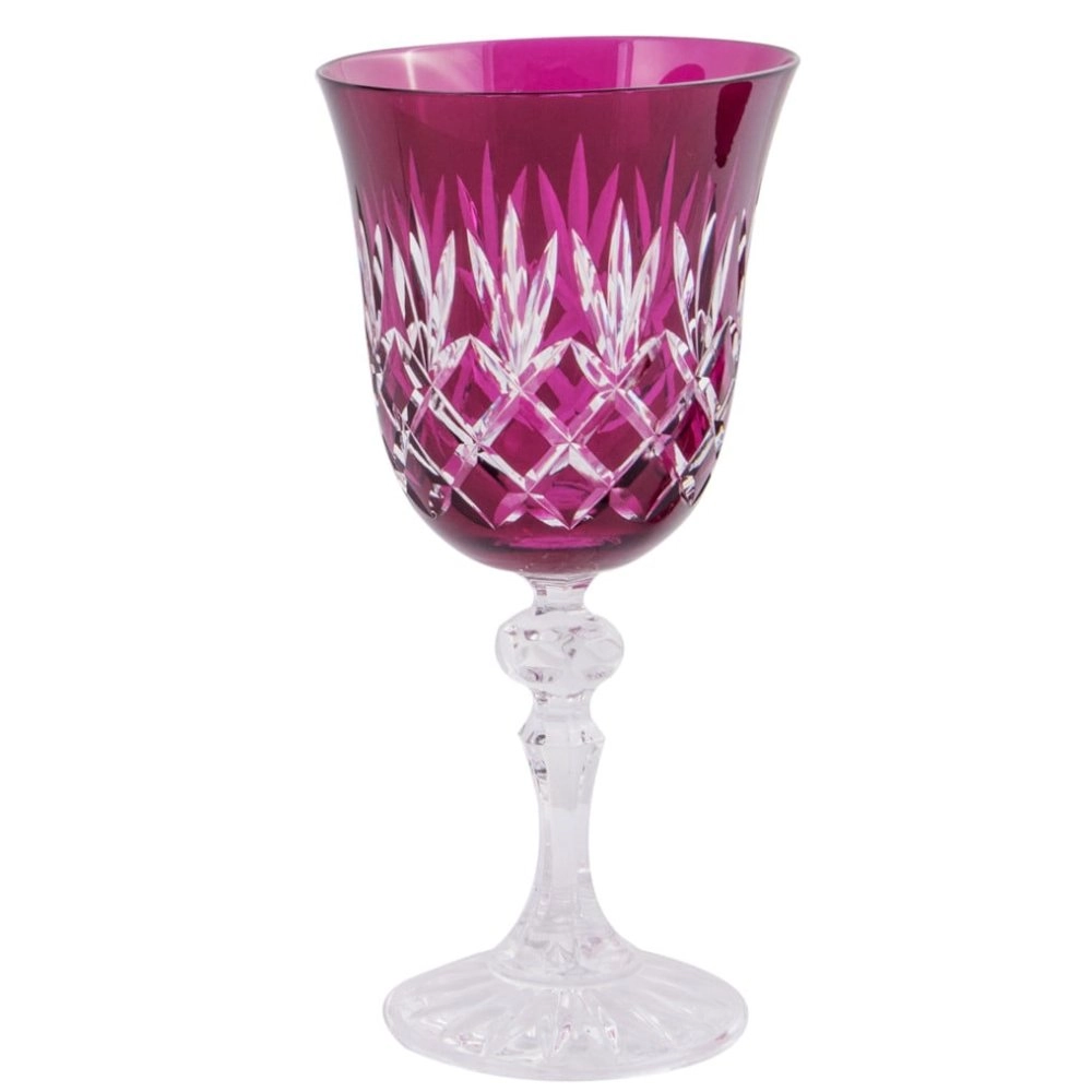 Taca Para Agua Framboesa Lodz Crystal Lapidada Taca Para Agua Framboesa Lodz Crystal Lapidada