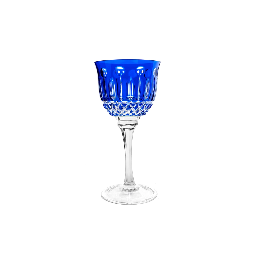 Taca Para Vinho Branco Strauss Romano 069 Overlay Azul Escuro