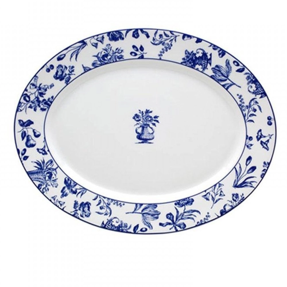Travessa Oval Media Vista Alegre Chintz Azul 3,5 X 35 X 27,3 Cm