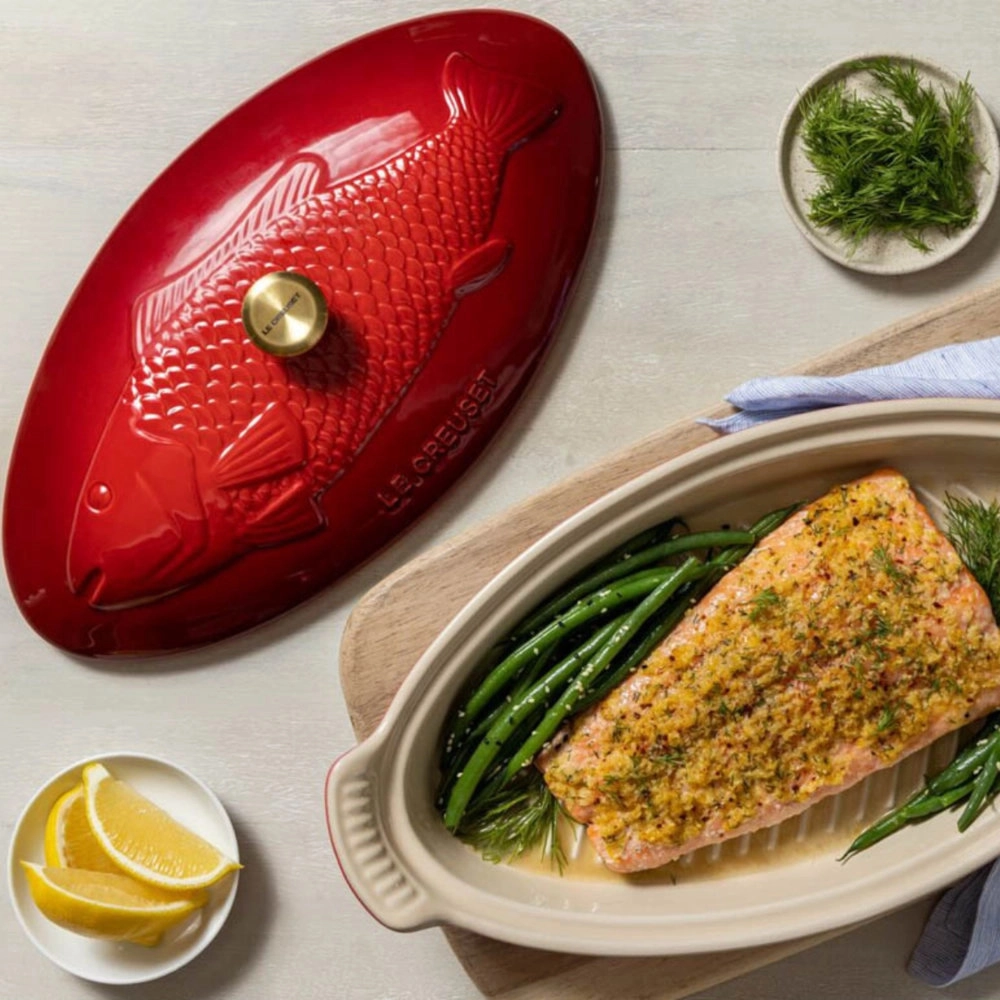 Travessa Para Peixe Com Tampa Heritage 34 Cm Vermelho Le Creuset Travessa Para Peixe Com Tampa Heritage 34 Cm Vermelho Le Creuset