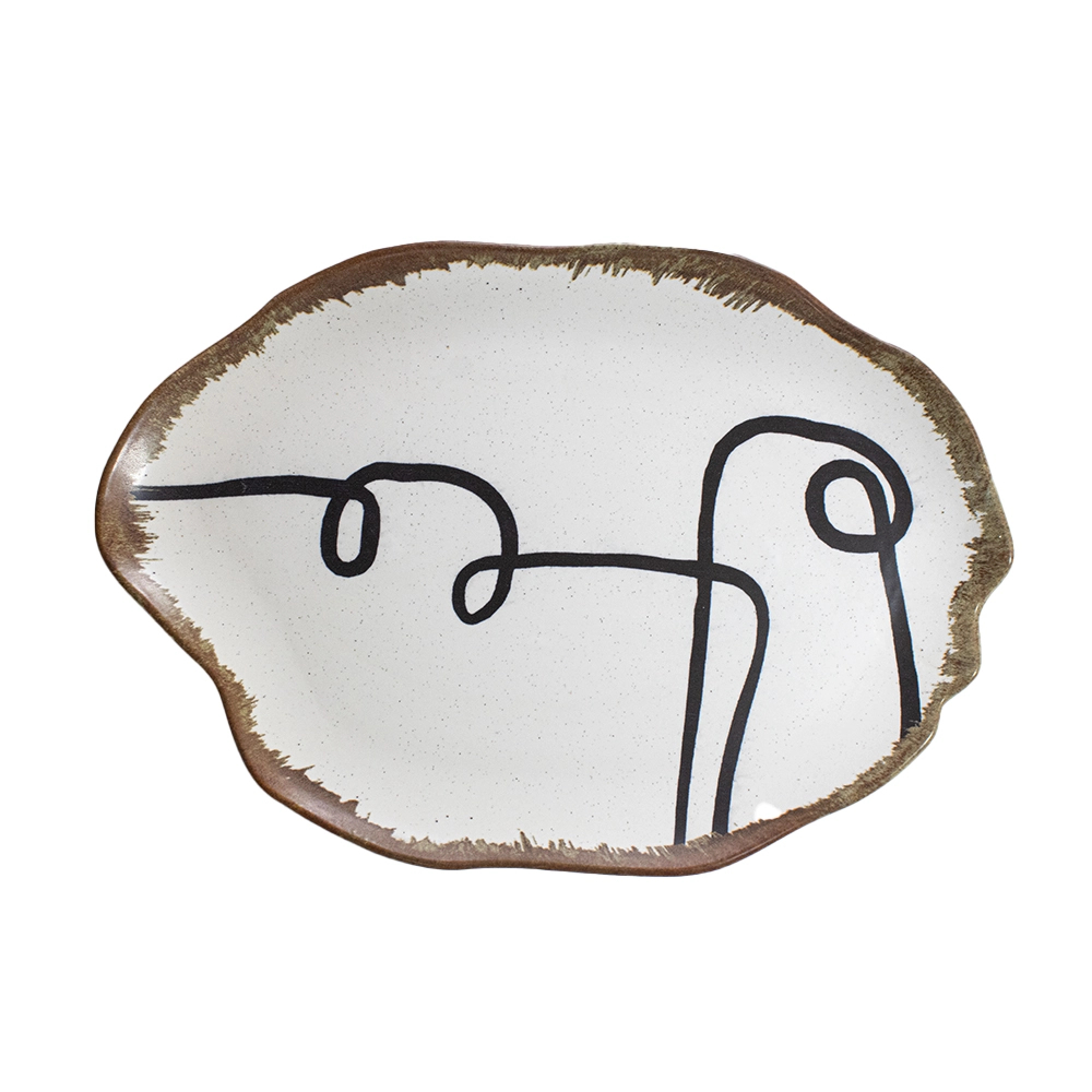 Travessa Rasa Scalla Strip 40 X 27 Cm