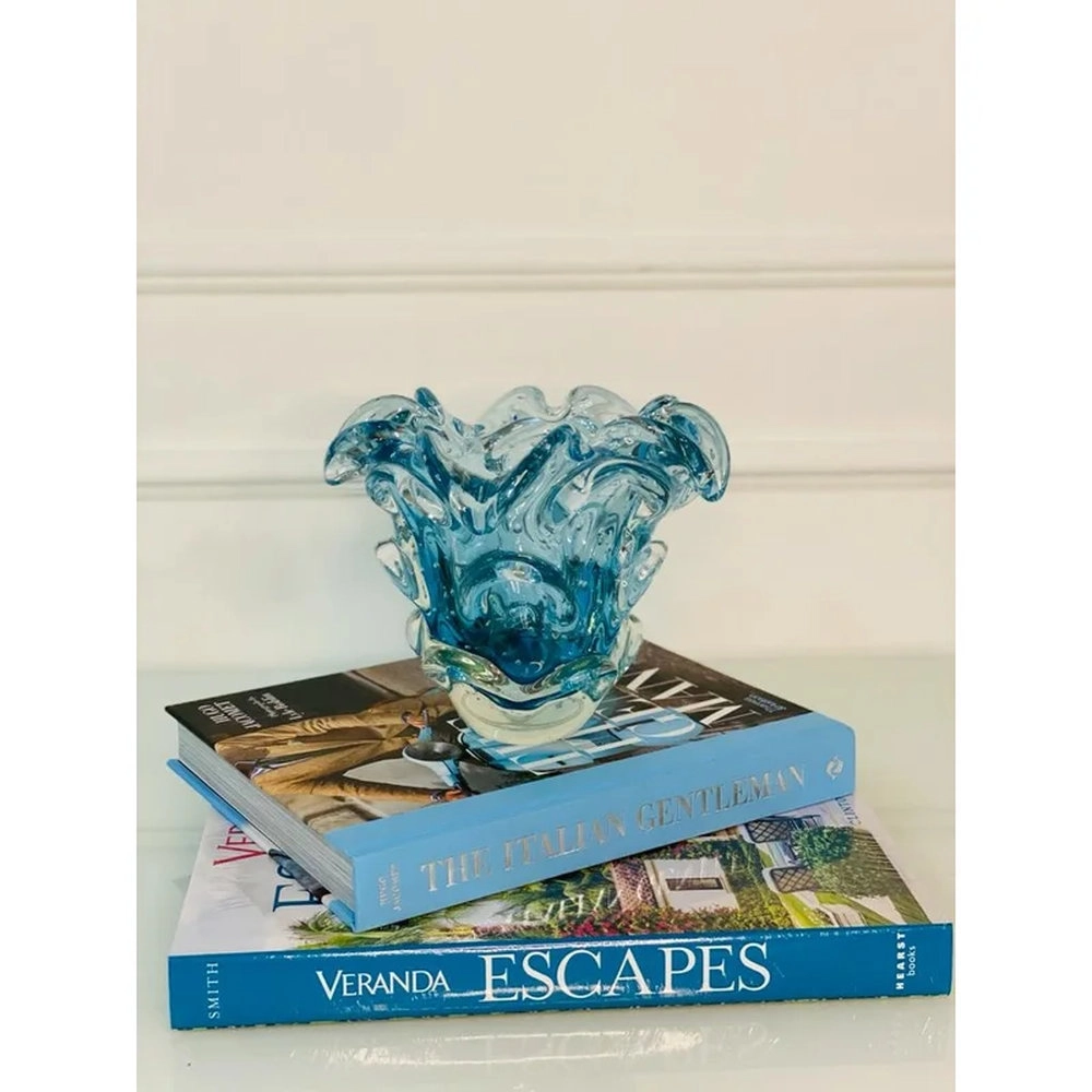 Vaso Cristais D´labone Budelli Turquesa 14 X 10 X 17 Cm