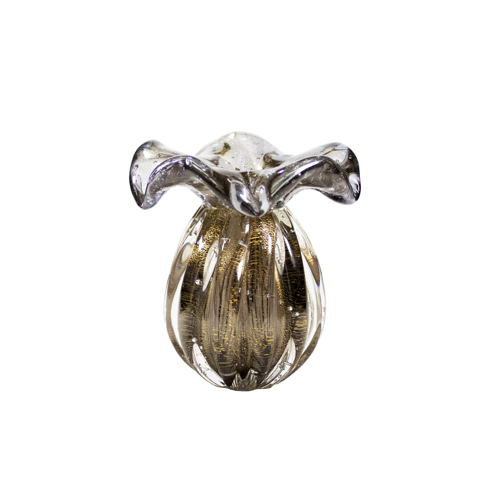 Vaso Cristais D´labone Enns Com Ouro 15 X 13 Cm Vaso Cristais D´labone Enns Com Ouro 15 X 13 Cm