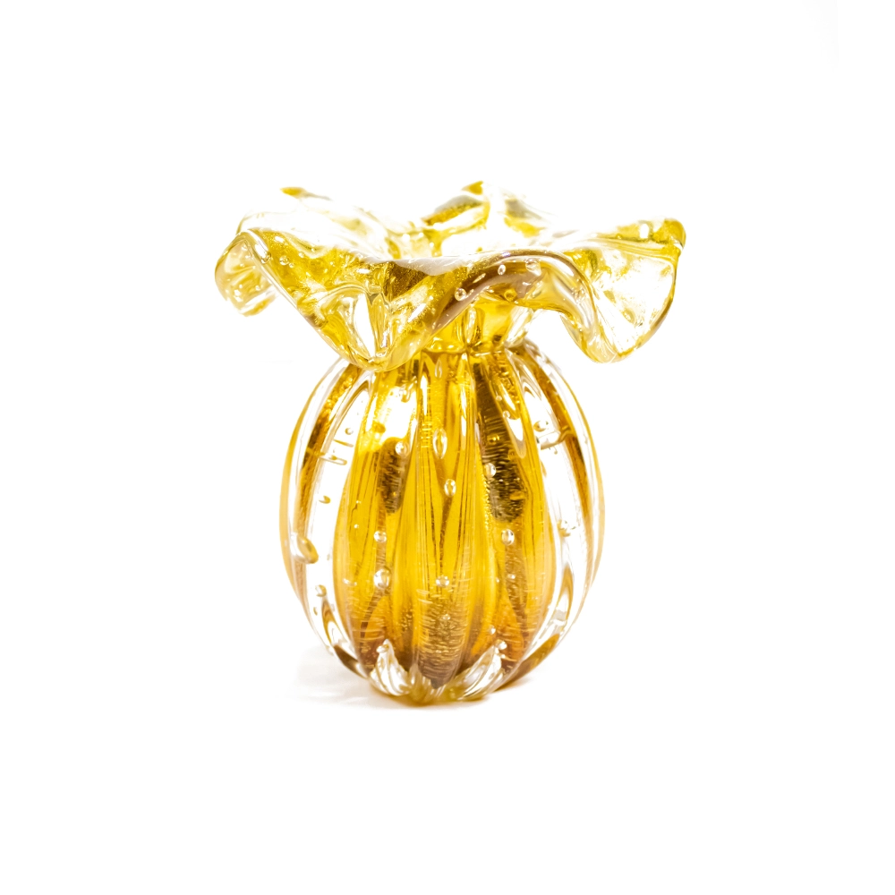 Vaso Cristais D´labone Enns Com Ouro 18 X 17 Cm Vaso Cristais D´labone Enns Com Ouro 18 X 17 Cm