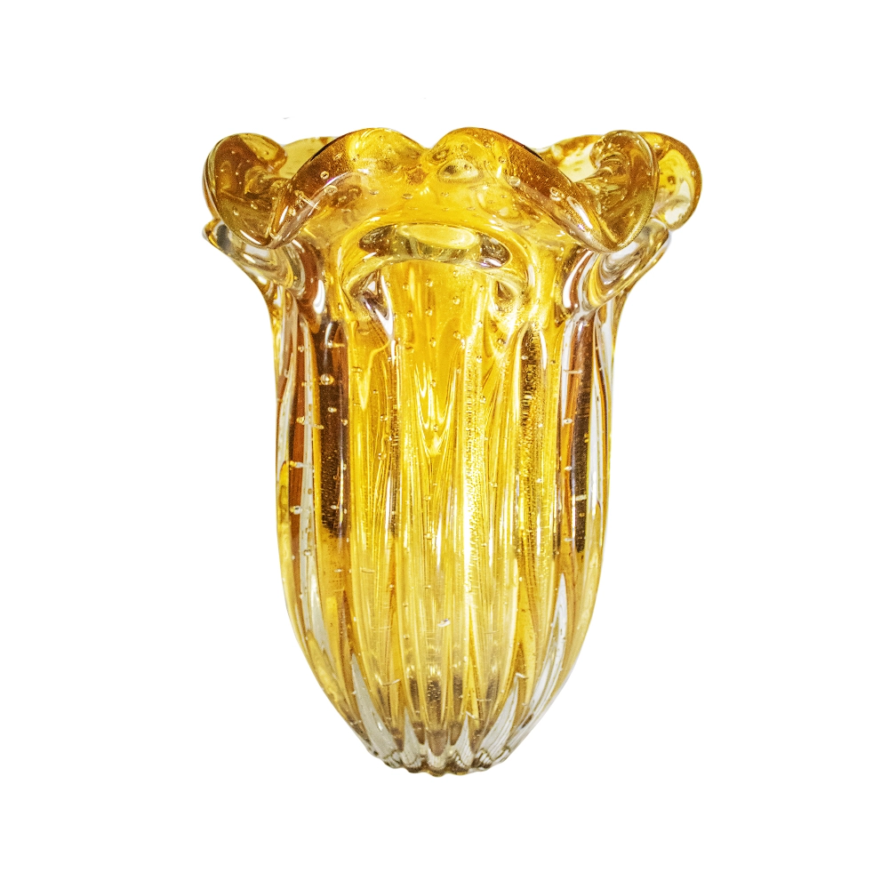 Vaso Cristais D´labone Havana Com Ouro 40 X 30 Cm