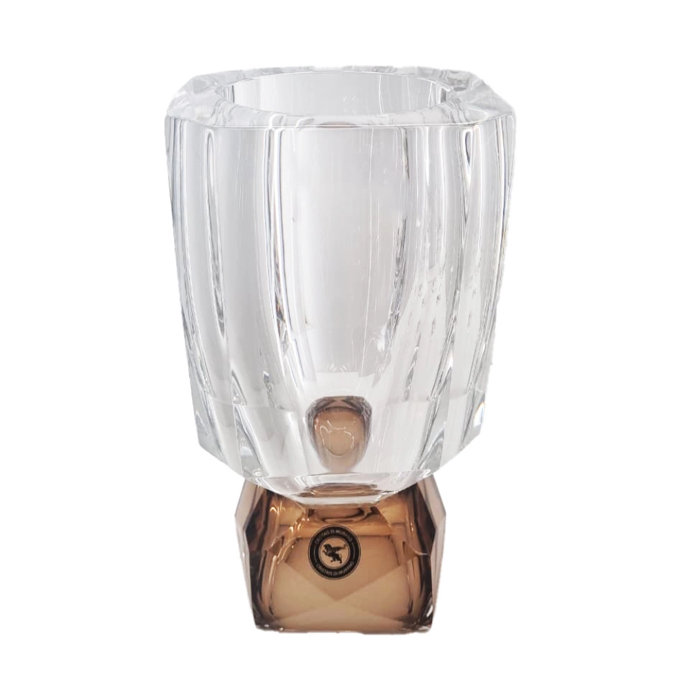 Vaso Cristais Di Murano Com Ouro 21 X 33 Cm