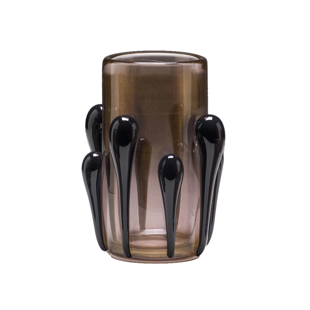 Vaso Cristais Di Murano Contemporânea Com Detalhe Sem Ouro 27 X 27 X 33 Cm Vaso Cristais Di Murano Contemporânea Com Detalhe Sem Ouro 27 X 27 X 33 Cm