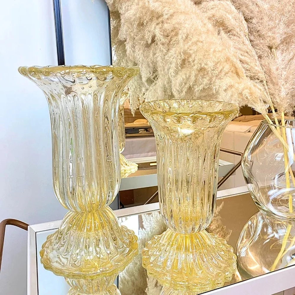 Vaso Franca Cristais D´labone Ambar 42 X 25 Cm Vaso Franca Cristais D´labone Ambar 42 X 25 Cm