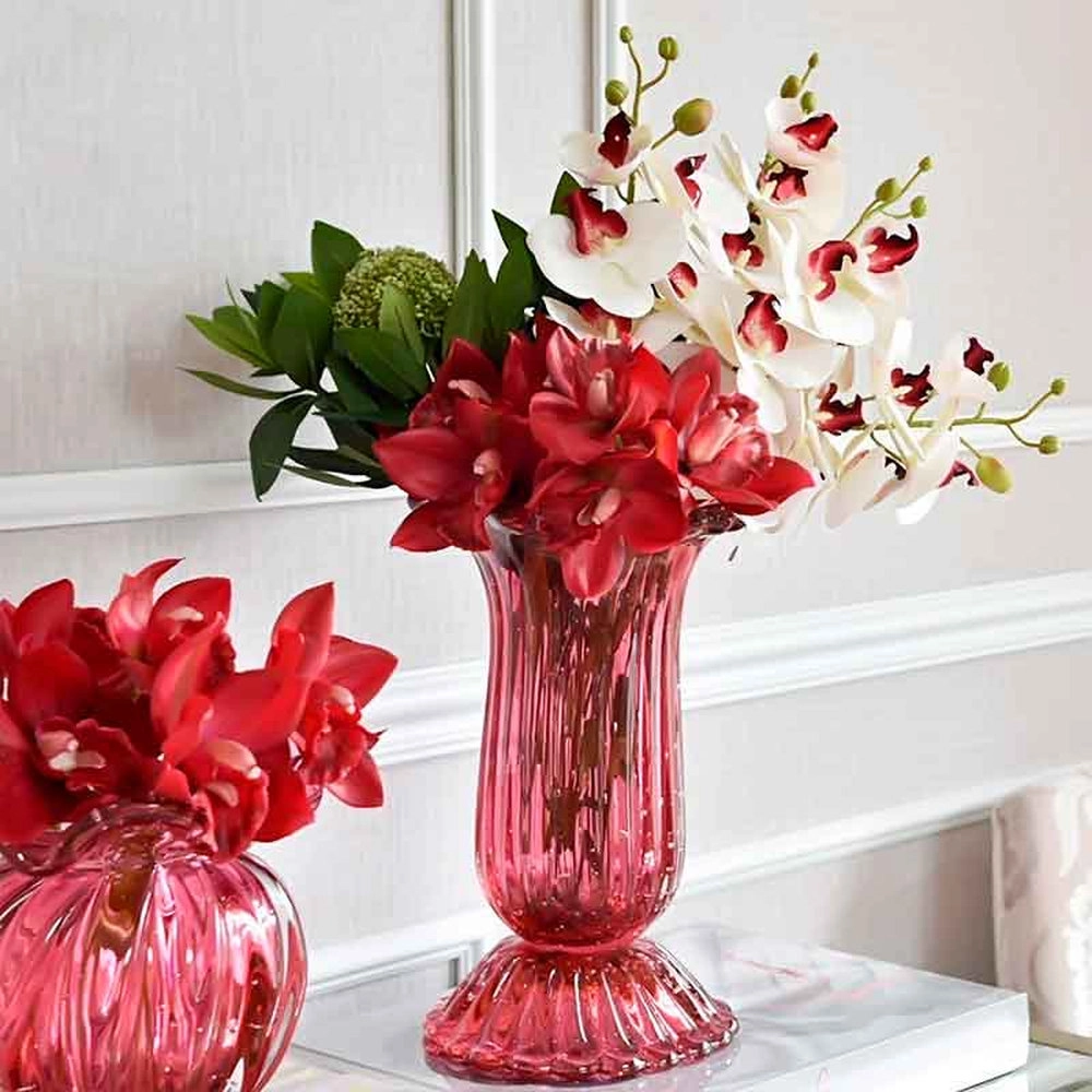 Vaso Franca Cristais D´labone Rubi 42 X 25 Cm Vaso Franca Cristais D´labone Rubi 42 X 25 Cm