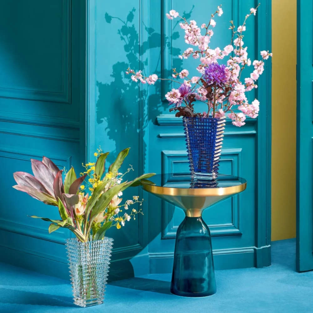 Vaso Retangular Em Cristal Baccarat Eye Azul Vaso Retangular Em Cristal Baccarat Eye Azul