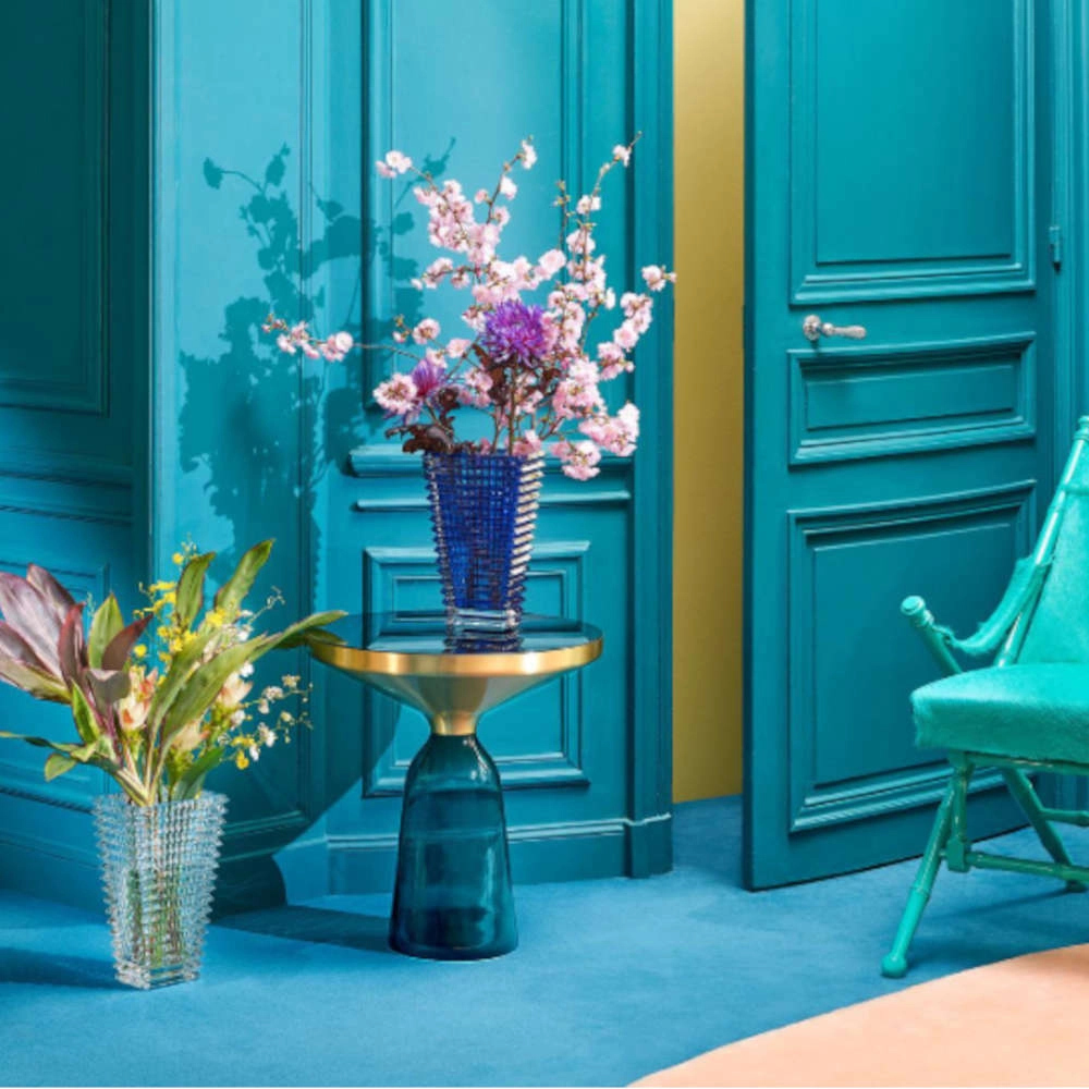 Vaso Retangular Em Cristal Baccarat Eye Azul Vaso Retangular Em Cristal Baccarat Eye Azul